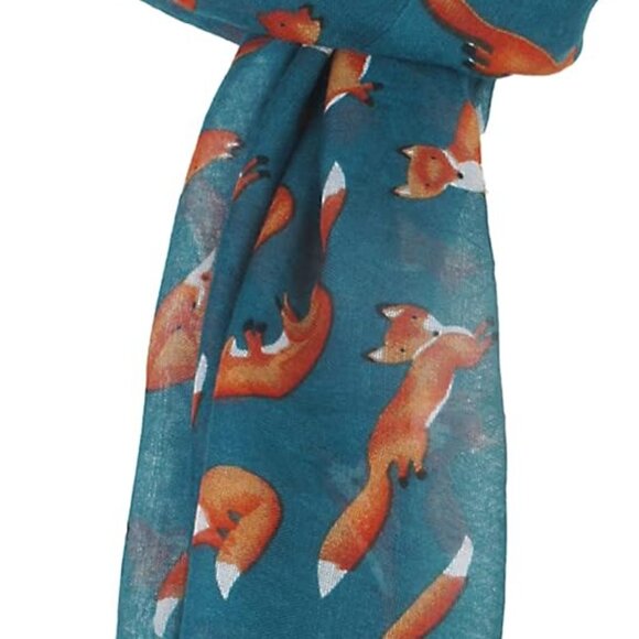 Fall Winter Soft Lightweight Fox Sheer Infinity Scarf for Women - Picture 2 of 5